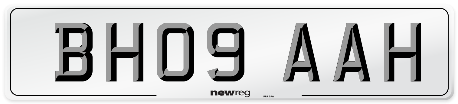 BH09 AAH Number Plate from New Reg